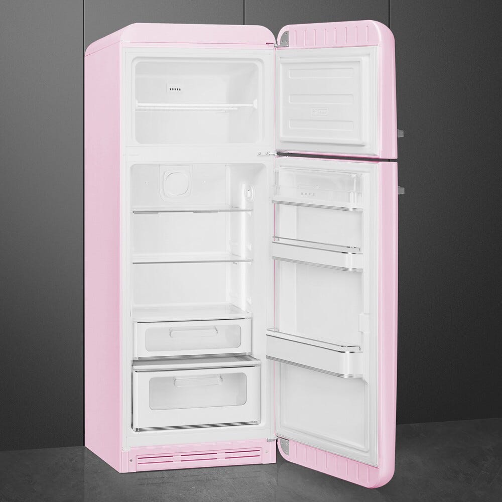 Smeg Selection FAB30RPK6 50's Style Frigorifero con congelatore a libera installazione cm. 60, altezza 172, 294 litri, cerniere dx, rosa lucido