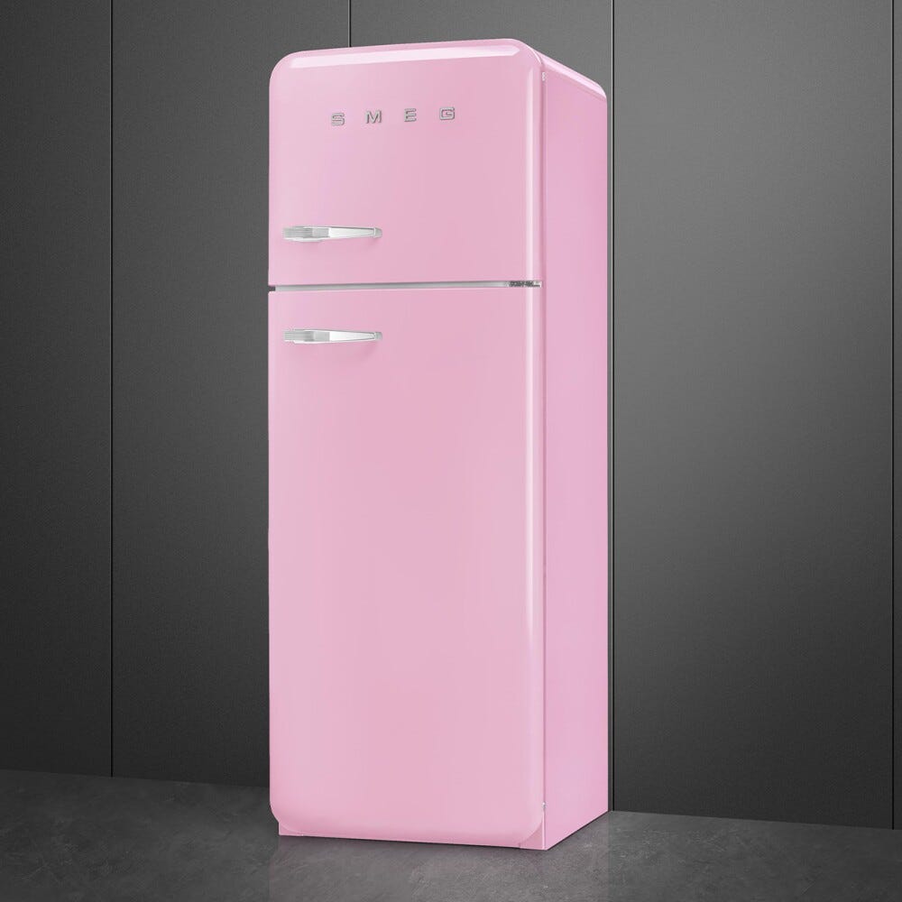 Smeg Selection FAB30RPK6 50's Style Frigorifero con congelatore a libera installazione cm. 60, altezza 172, 294 litri, cerniere dx, rosa lucido