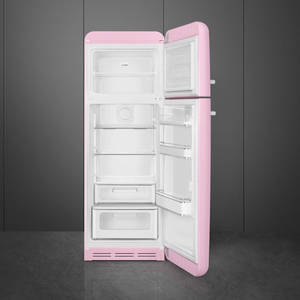 Smeg Selection FAB30RPK6 50's Style Frigorifero con congelatore a libera installazione cm. 60, altezza 172, 294 litri, cerniere dx, rosa lucido