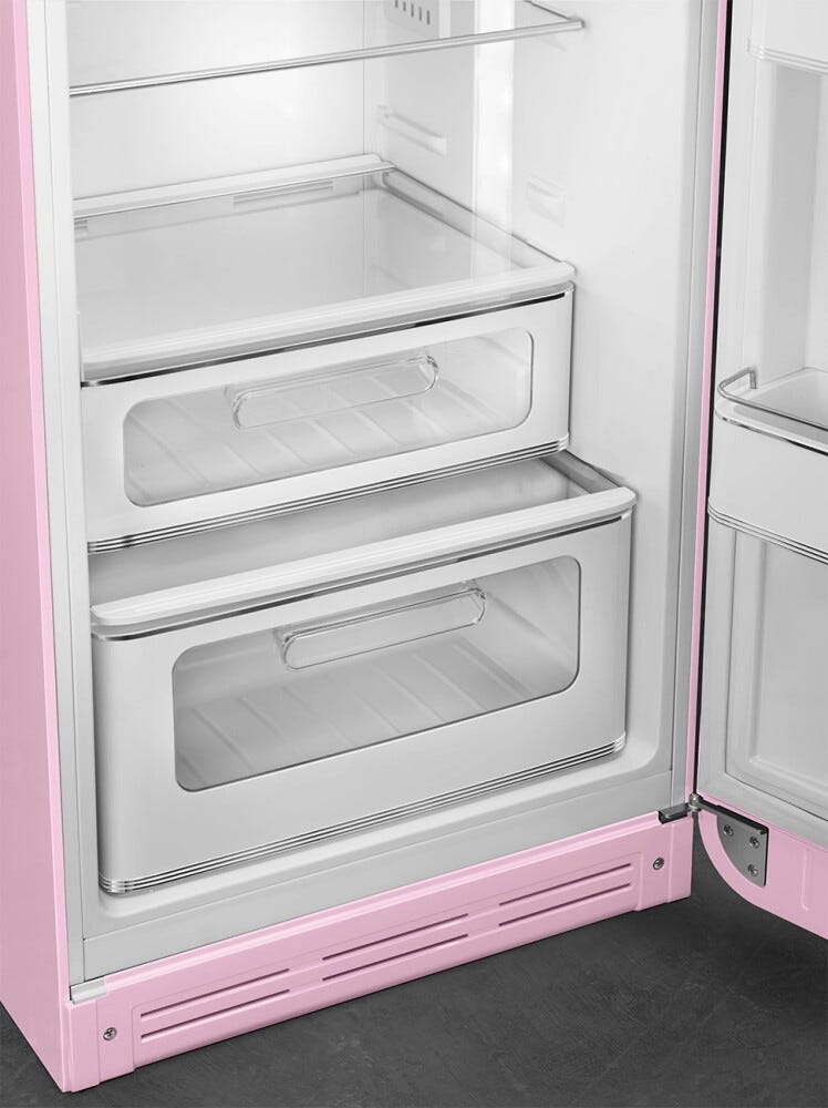 Smeg Selection FAB30RPK6 50's Style Frigorifero con congelatore a libera installazione cm. 60, altezza 172, 294 litri, cerniere dx, rosa lucido