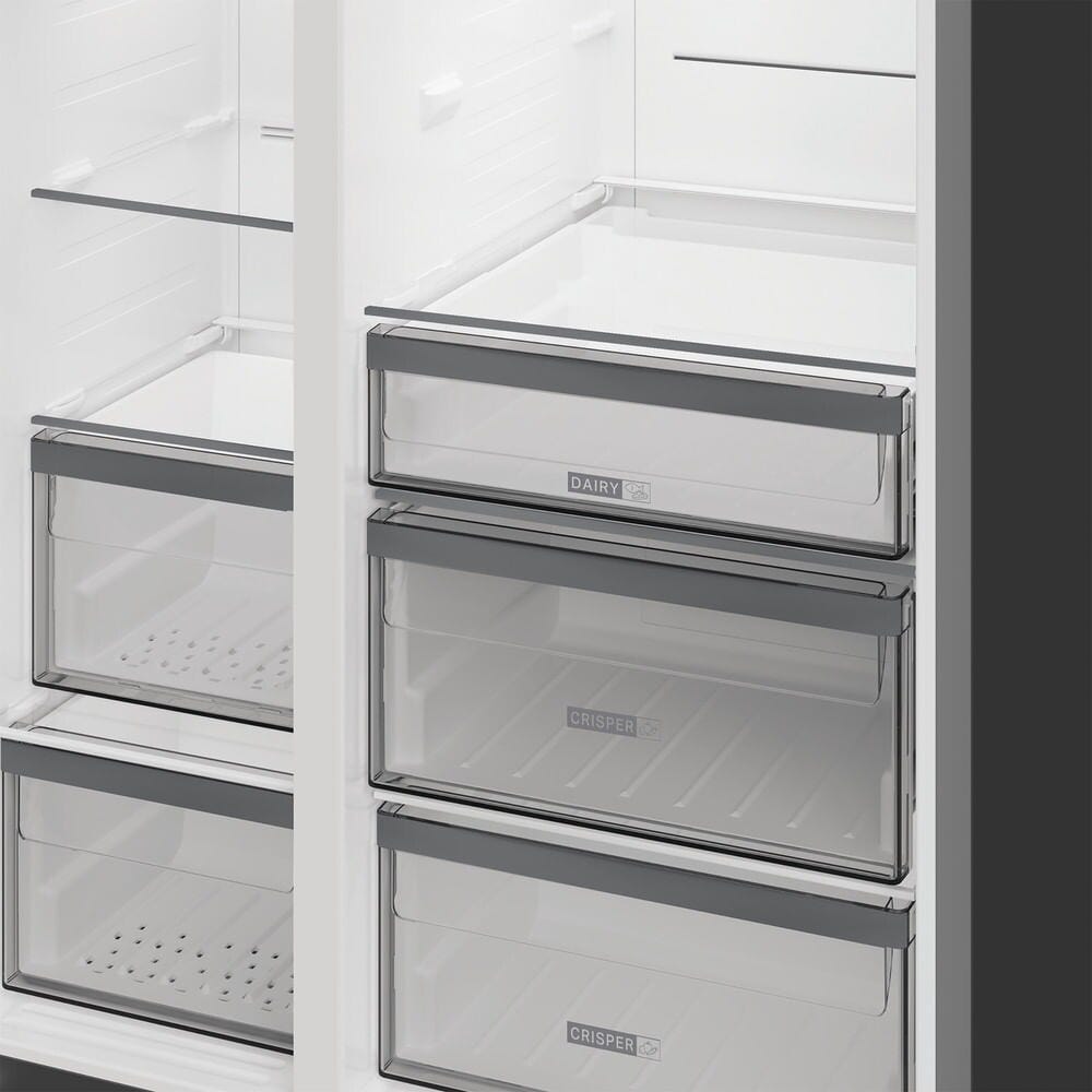 Whirlpool WHG2 6574W XK5E Frigorifero Side-by-Side cm. 91, capacità 578 litri, Dual No Frost, 6° Senso, dark inox