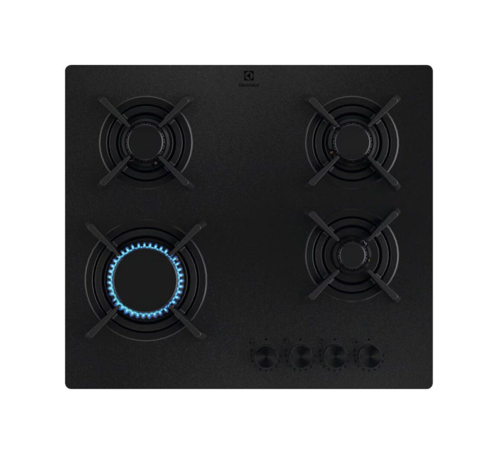 Electrolux KGG643723L Serie 700 Gas on Glass Piano cottura a gas, 59 cm, 4 Fuochi, Vetro Nero Opaco