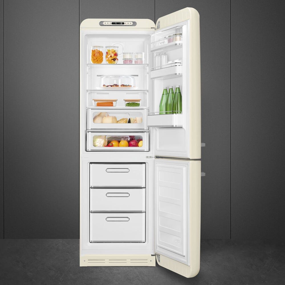 Smeg Selection FAB32RCR6 50's Style Frigorifero con congelatore a libera installazione cm. 60, altezza 197, 331 litri, cerniere dx, panna lucido