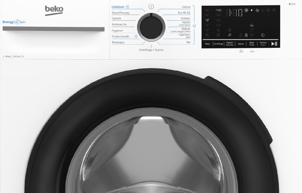 Beko BMW10149DB b300 Lavatrice cm. 60, capacità 10 kg, 1400 giri, ProSmart Inverter, bianco