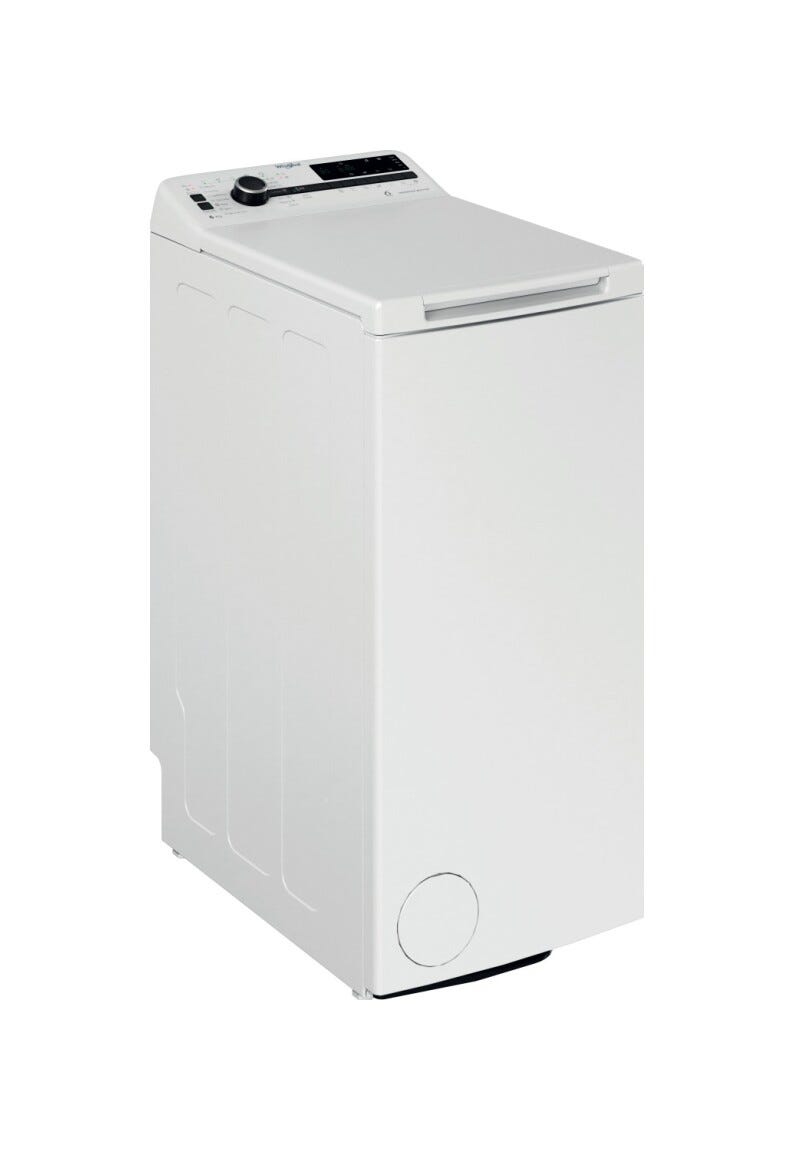 Whirlpool TDLRB 6251BS EU Lavatrice a carica dall'alto cm. 40, capacità 6 kg, 1200 giri, 6th Sense, motore inverter, bianco
