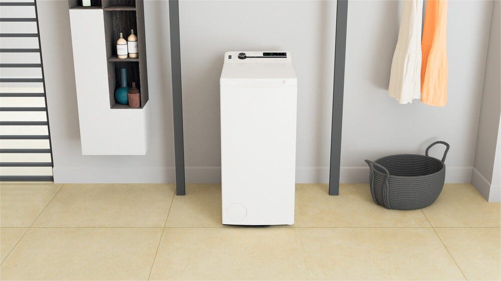 Whirlpool TDLRB 6251BS EU Lavatrice a carica dall'alto cm. 40, capacità 6 kg, 1200 giri, 6th Sense, motore inverter, bianco