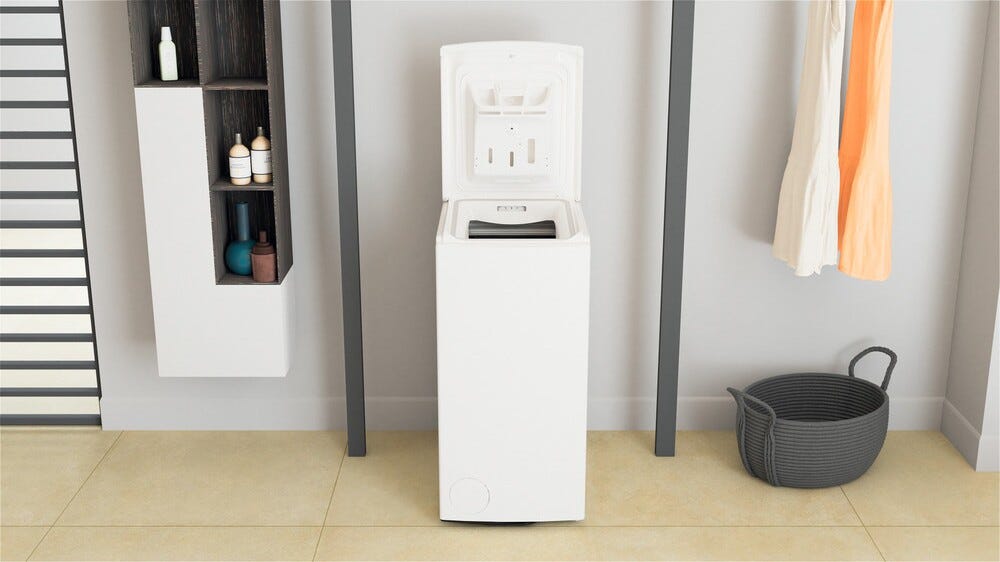 Whirlpool TDLRB 6251BS EU Lavatrice a carica dall'alto cm. 40, capacità 6 kg, 1200 giri, 6th Sense, motore inverter, bianco