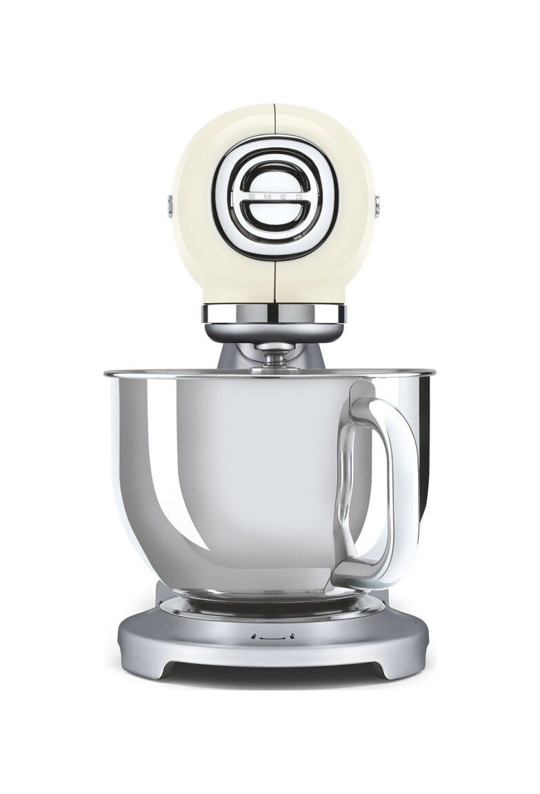 Smeg Selection SMF04CREU 50's Style Impastatrice, ciotola da 4,8 litri, 800 W, panna lucido