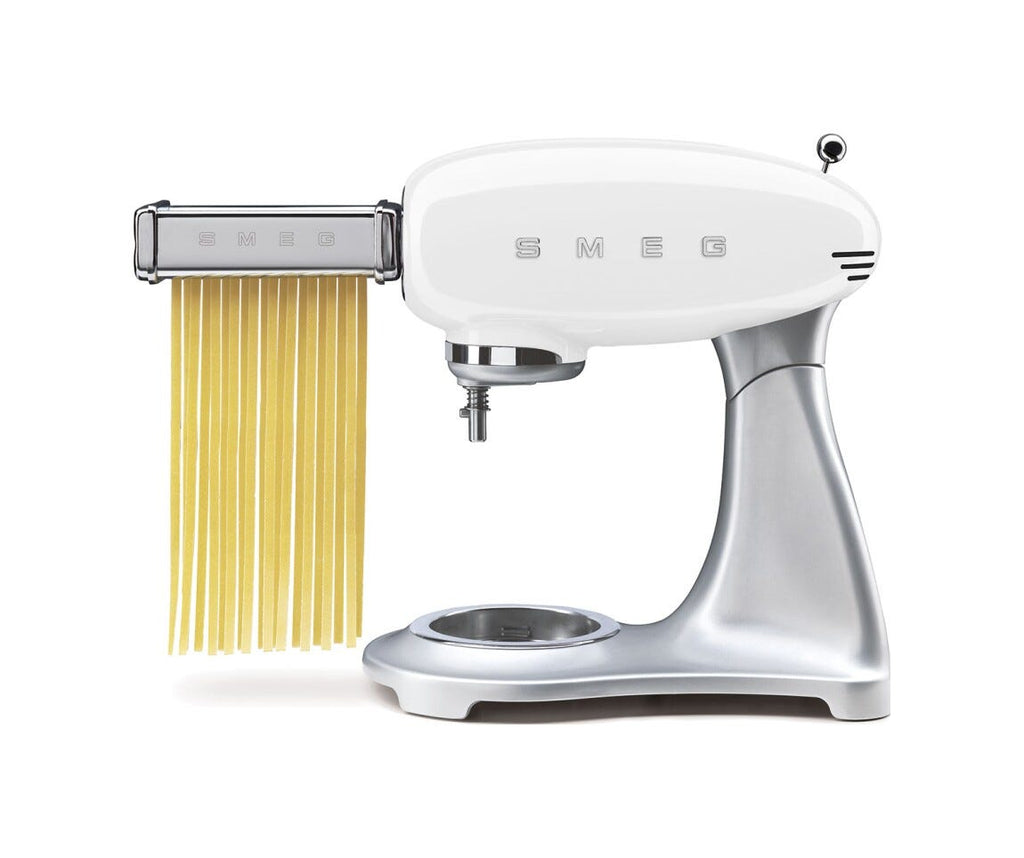 Smeg Selection SMF04WHEU 50's Style Impastatrice, ciotola da 4,8 litri, 800 W, silver, bianco lucido