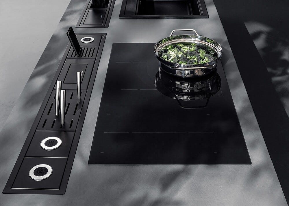 Barazza 1PIDI9 Icon Piano cottura induzione 88 cm, 5 zone, Touch Screen, Booster, Bridge, limitatore potenza, nero