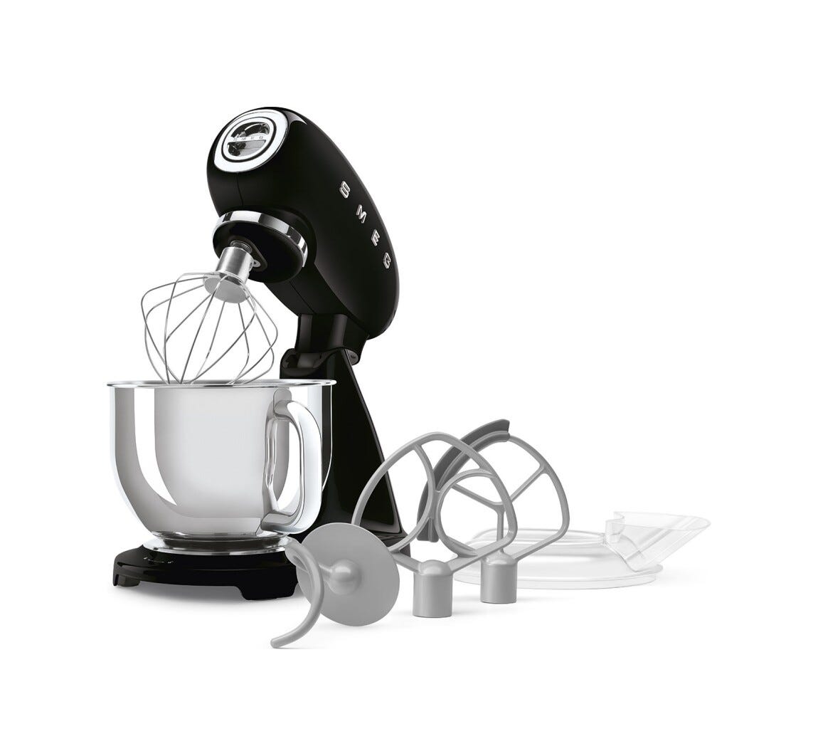 Smeg Selection SMF05BLEU 50's Style Impastatrice full color, ciotola da 4,8 litri, 1000 W, nero lucido