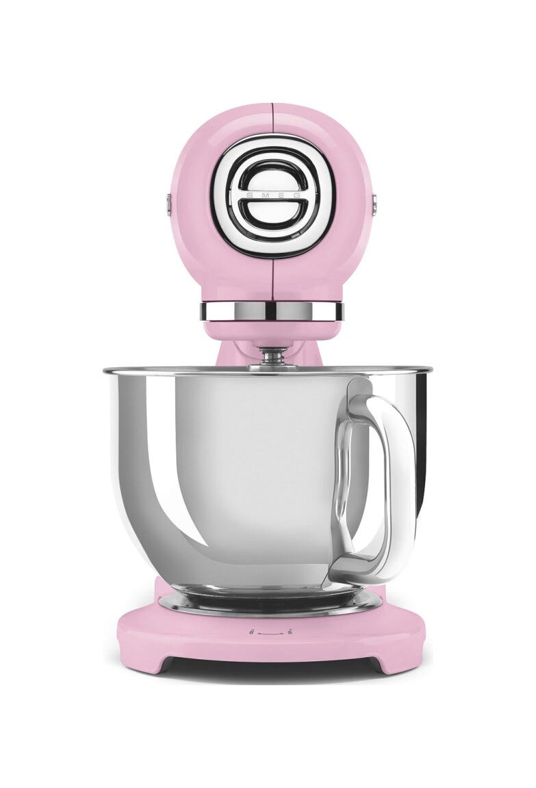 Smeg Selection SMF05PKEU 50's Style Impastatrice full color, ciotola da 4,8 litri, 1000 W, rosa lucido