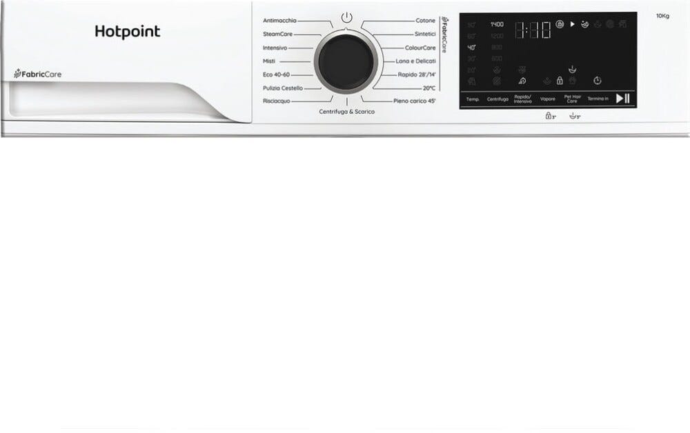 Hotpoint Ariston HB 103 CARE IT Délica Lavatrice cm. 60, capacità 10 kg, 1400 giri, FabricCare, ColorCare, motore inverter, bianco