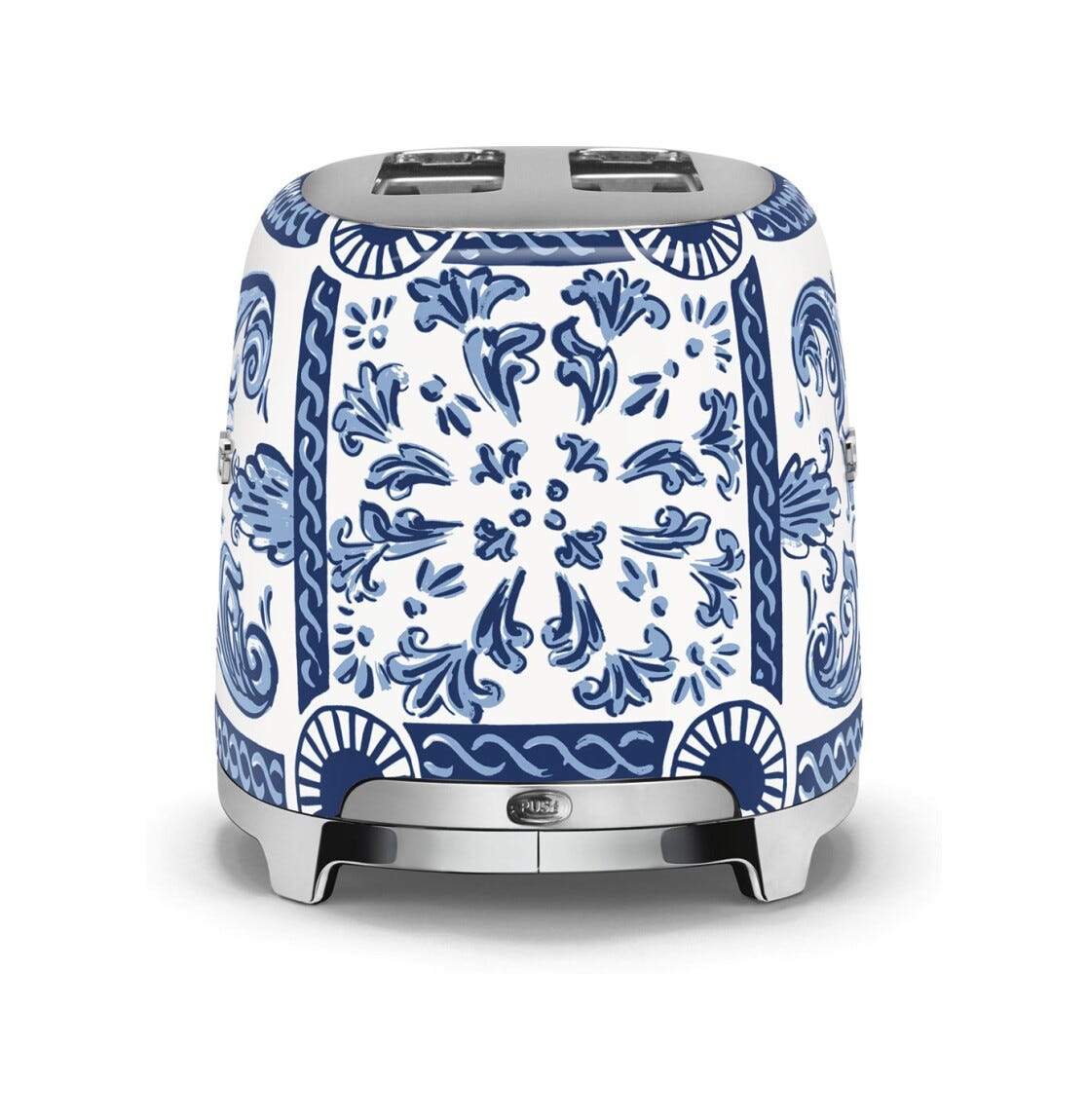Smeg Selection TSF01DGBEU 50's style, Blu mediterraneo Tostapane 2 fette, 6 livelli di tostatura, decorato lucido