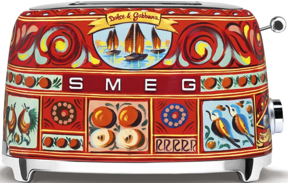 Smeg Selection TSF01DGEU 50's style, Sicily is my love Tostapane 2 fette, 6 livelli di tostatura, decorato lucido