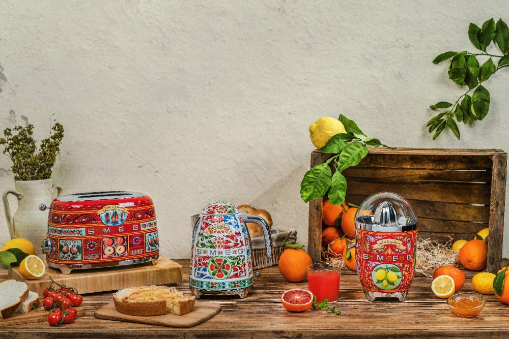 Smeg Selection TSF01DGEU 50's style, Sicily is my love Tostapane 2 fette, 6 livelli di tostatura, decorato lucido