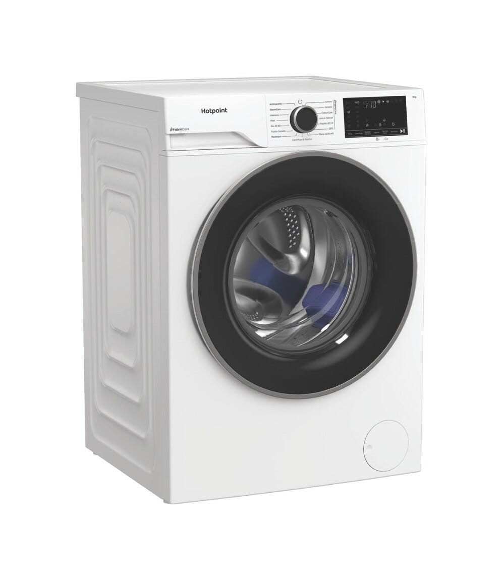 Hotpoint Ariston HB 93 CARE IT Délica Lavatrice cm. 60, capacità 9 kg, 1400 giri, FabricCare, ColorCare, motore inverter, bianco