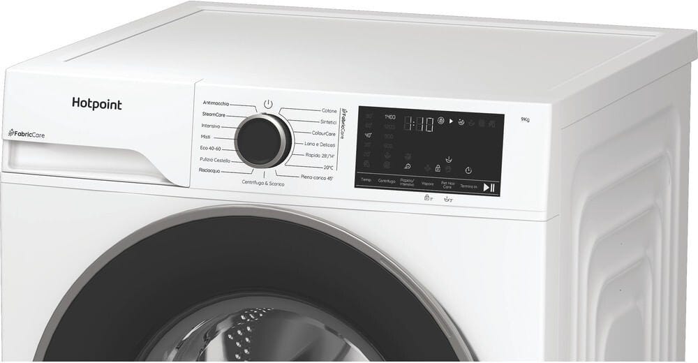 Hotpoint Ariston HB 93 CARE IT Délica Lavatrice cm. 60, capacità 9 kg, 1400 giri, FabricCare, ColorCare, motore inverter, bianco