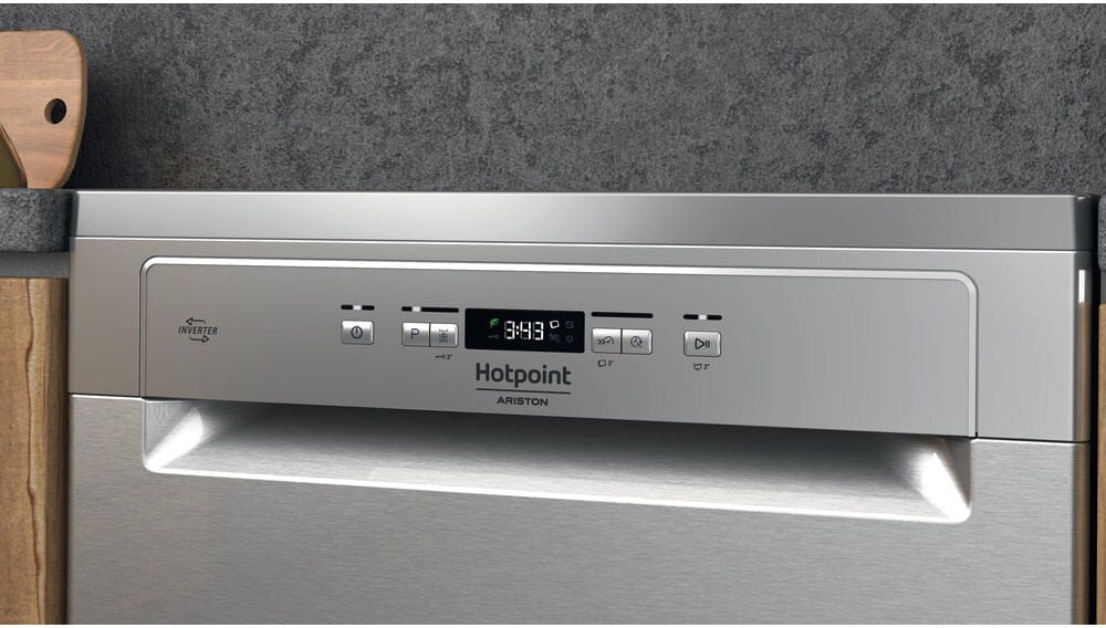 Hotpoint Ariston HA4FFB14BX Lavastoviglie cm. 60, 14 coperti, motore inverter, Flexiload, inox