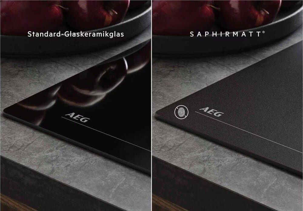 AEG TK85IM0FSZ seri 6000 Flex Piano cottura a induzione cm. 83, 5 zone cottura, funzioni DoubleBridge e Hob²Hood, vetroceramica nero opaco, SaphirMatt