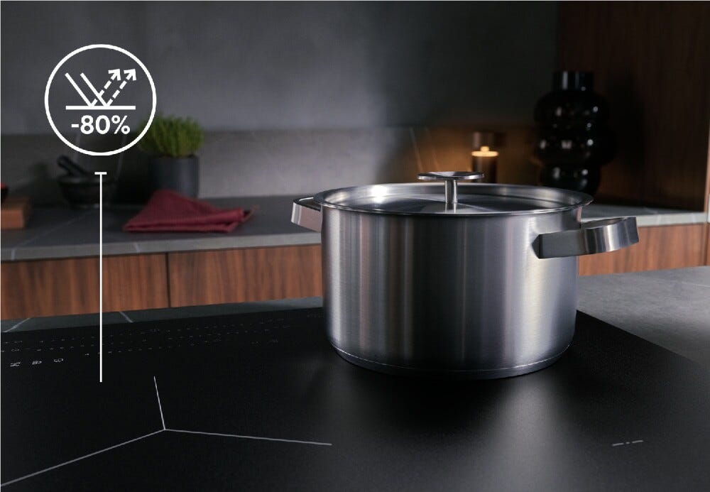 AEG TK85IM0FSZ seri 6000 Flex Piano cottura a induzione cm. 83, 5 zone cottura, funzioni DoubleBridge e Hob²Hood, vetroceramica nero opaco, SaphirMatt