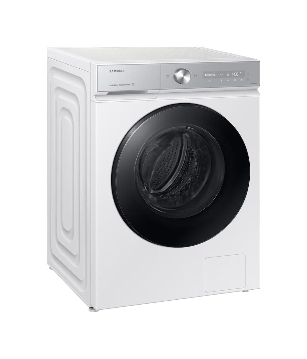 Samsung WW90DB8U95GHU3 Bespoke AI™ Quickdrive Lavatrice a carica frontale, 9 kg, centrifuga 1400 giri, WiFi, con ecodosatore e tecologia AI Ecobubble™, bianco