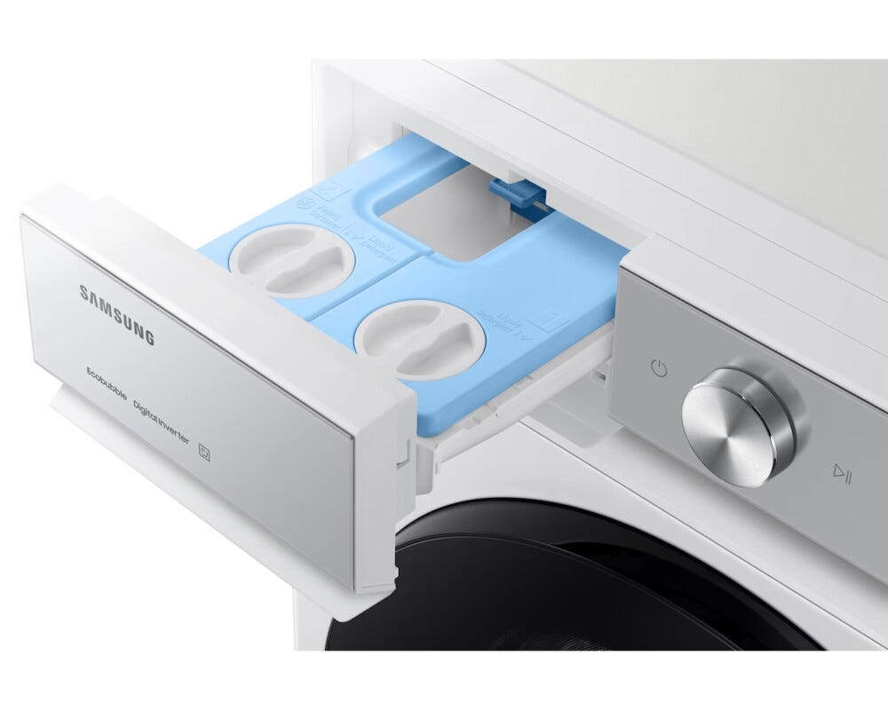 Samsung WW90DB8U95GHU3 Bespoke AI™ Quickdrive Lavatrice a carica frontale, 9 kg, centrifuga 1400 giri, WiFi, con ecodosatore e tecologia AI Ecobubble™, bianco