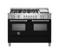 Bertazzoni MAS126G2ENET2 Master Cucina da accosto 120 cm, 6 zone cottura a gas, teppan-yaki, doppio forno elettrico, nero