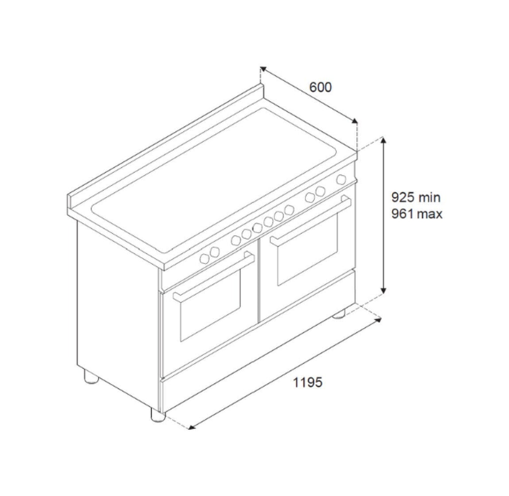 Bertazzoni MAS126G2ENET2 Master Cucina da accosto 120 cm, 6 zone cottura a gas, teppan-yaki, doppio forno elettrico, nero