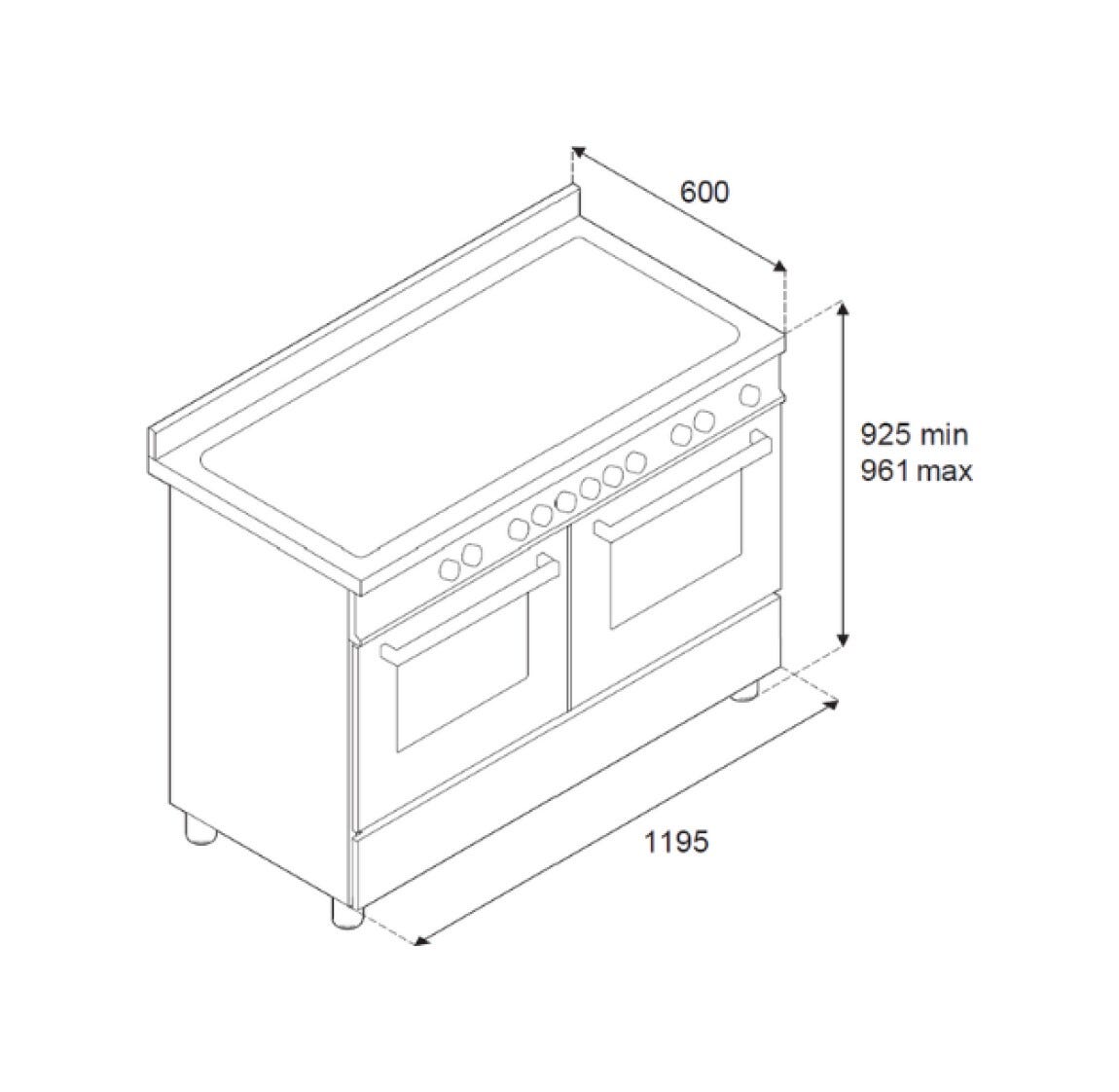 Bertazzoni MAS126G2ENET2 Master Cucina da accosto 120 cm, 6 zone cottura a gas, teppan-yaki, doppio forno elettrico, nero