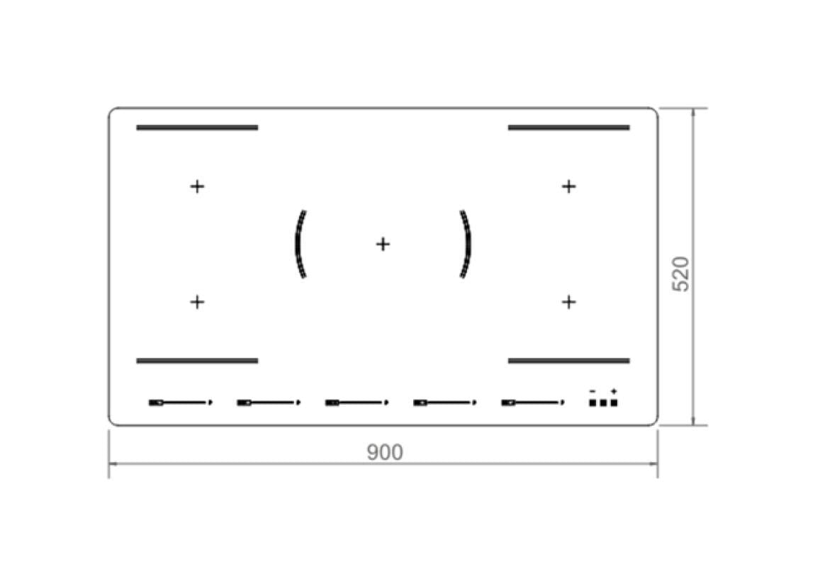 Bertazzoni P905I2M30NVS Modern Piano cottura a induzione 90 cm, 5 zone, Multizone, controllo slider touch, nero