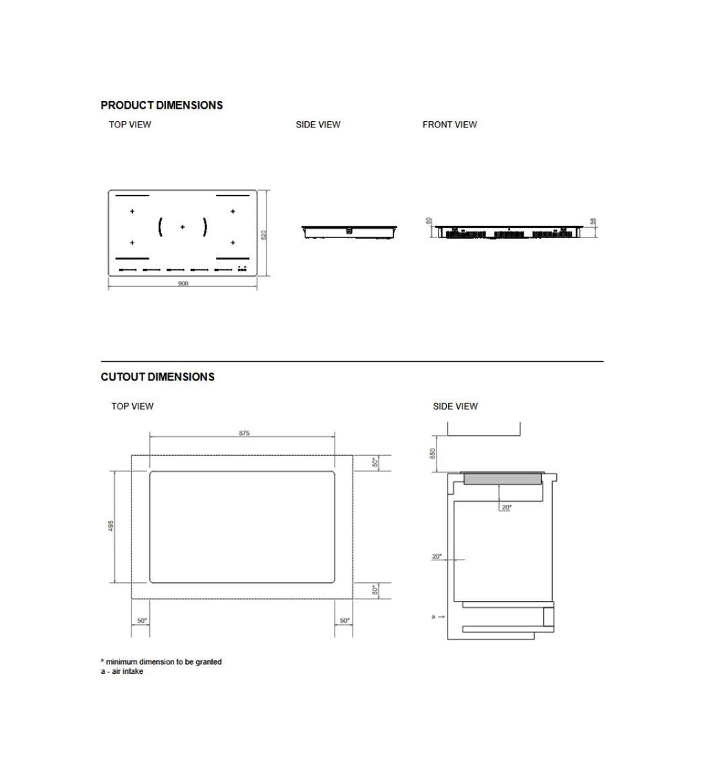 Bertazzoni P905I2M30NVS Modern Piano cottura a induzione 90 cm, 5 zone, Multizone, controllo slider touch, nero