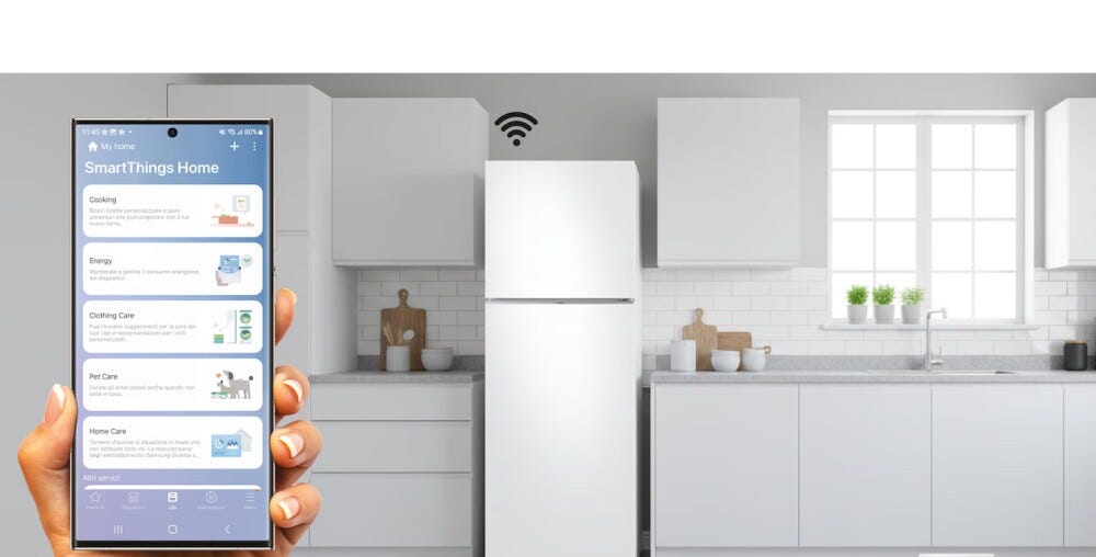 Samsung RT31CG5624WWES EcoFlex AI frigorifero con congelatore a libera installazione cm. 60, altezza 172, 305 litri, No Frost Premium, bianco