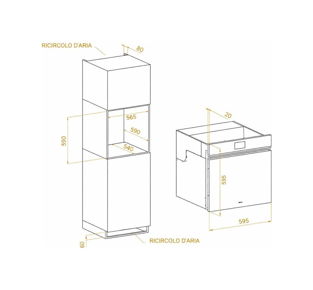Irinox HF45P2350006 Abbattitore di temperatura domestico da incasso cm. 60 h. 45, vetro nero