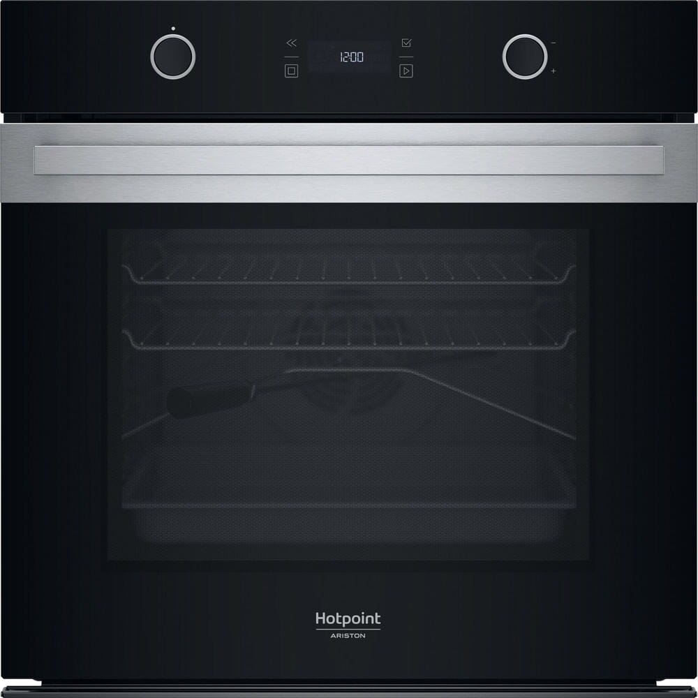 Hotpoint Ariston HAOI78PU0SXA Forno elettrico cm. 60, capacità 73 litri, Pirolitico + Diamond Clean, Forced Air, grill 2450 W, inox/nero