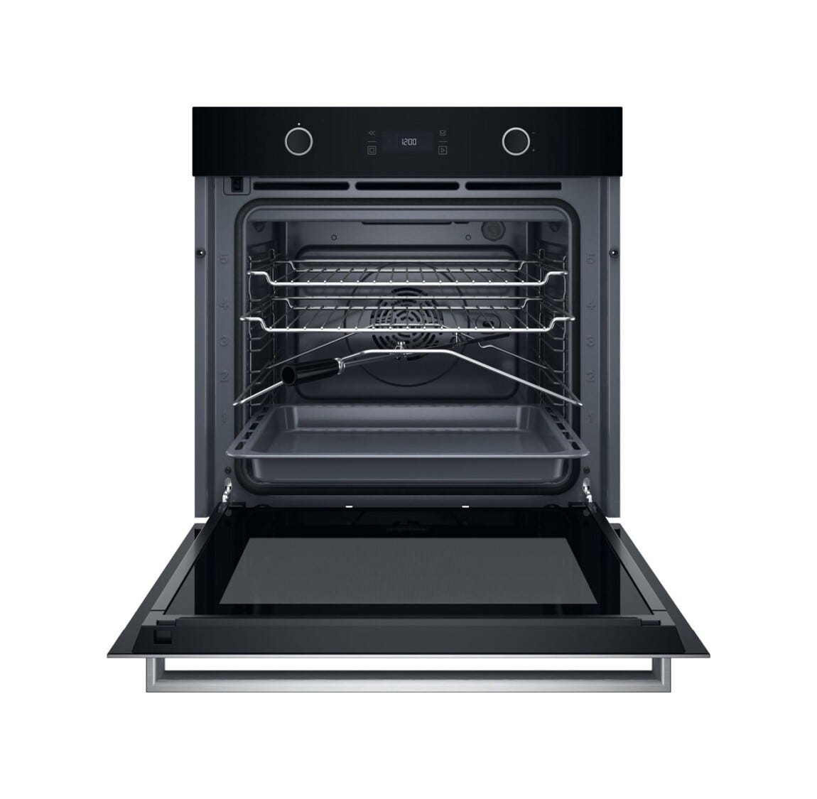 Hotpoint Ariston HAOI78PU0SXA Forno elettrico cm. 60, capacità 73 litri, Pirolitico + Diamond Clean, Forced Air, grill 2450 W, inox/nero