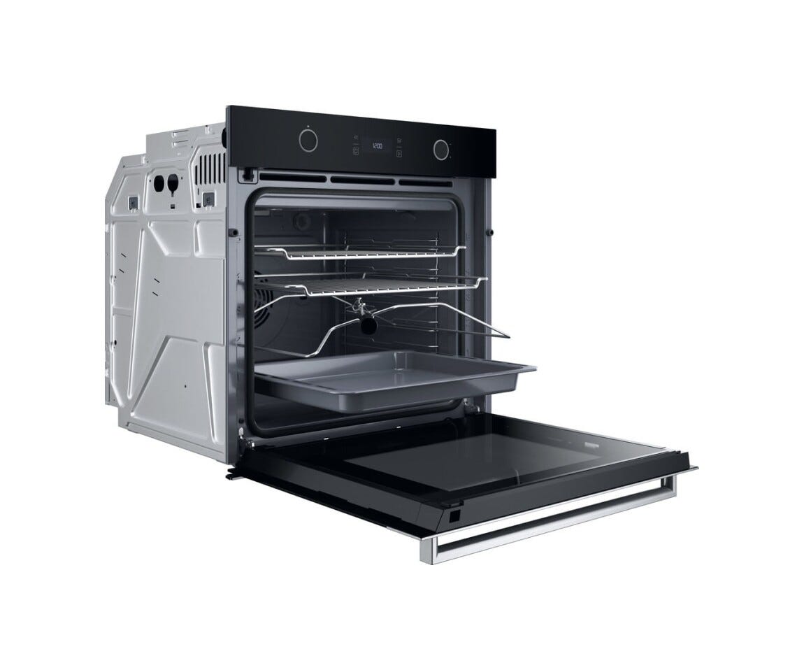 Hotpoint Ariston HAOI78PU0SXA Forno elettrico cm. 60, capacità 73 litri, Pirolitico + Diamond Clean, Forced Air, grill 2450 W, inox/nero