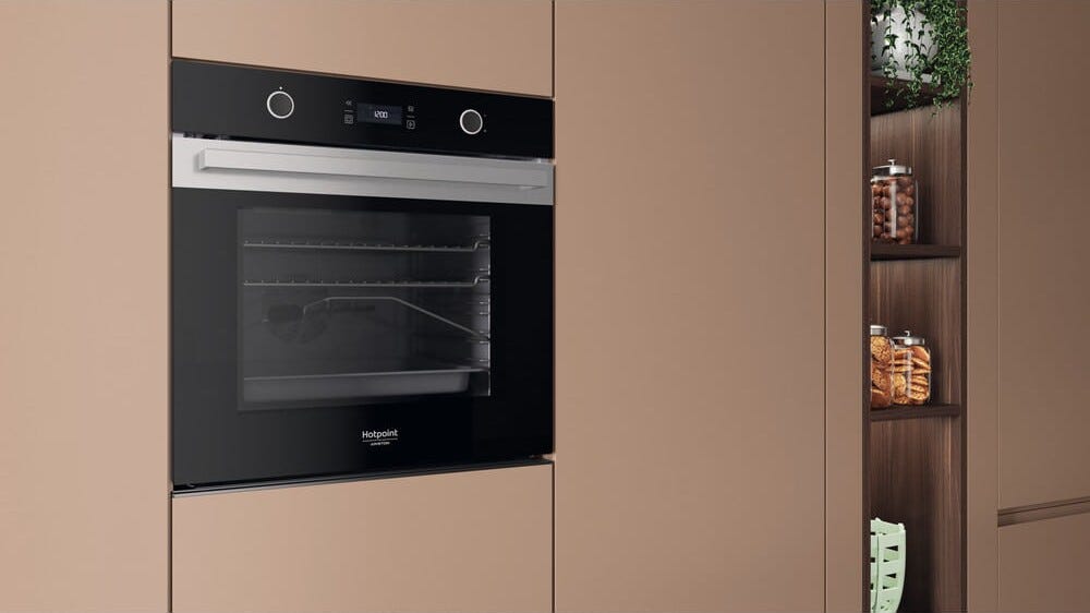 Hotpoint Ariston HAOI78PU0SXA Forno elettrico cm. 60, capacità 73 litri, Pirolitico + Diamond Clean, Forced Air, grill 2450 W, inox/nero
