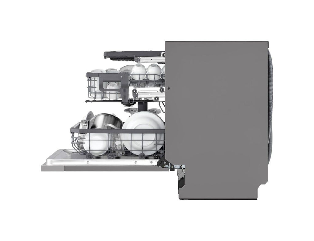 LG DB476TXSW 4 Lavastoviglie a scomparsa totale 14 coperti, QuadWash™, TrueSteam™ e Wi‑Fi ThinQ, cerniere sliding