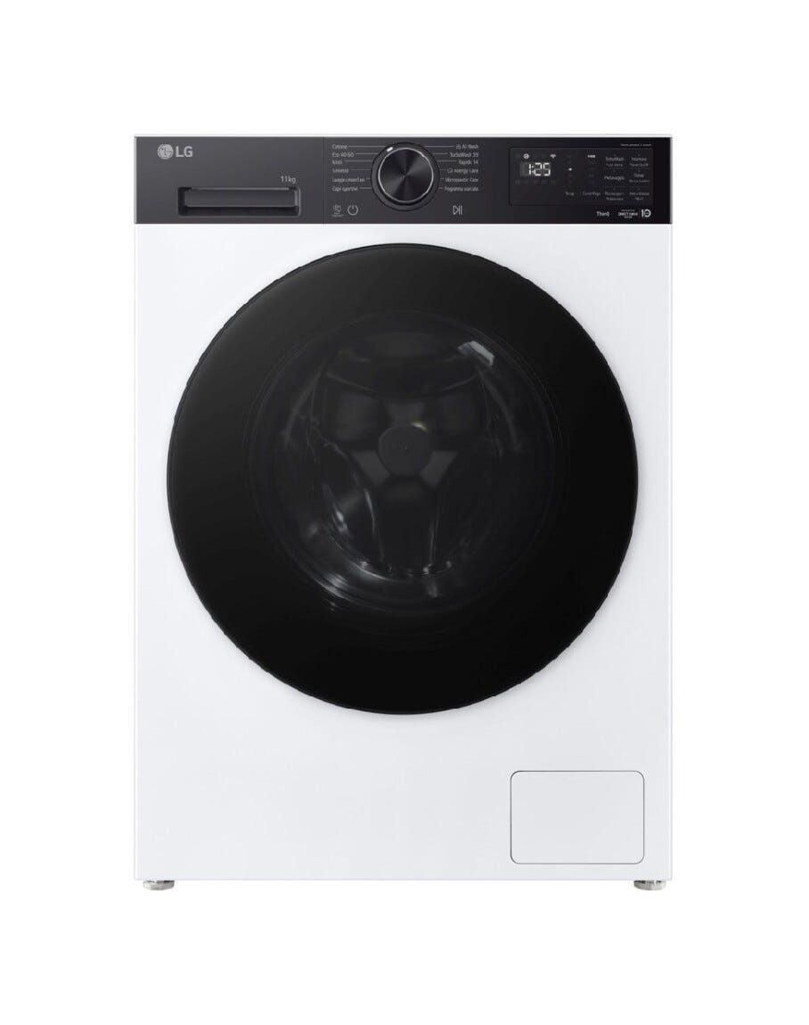 LG F4NX5011TKB X5 Lavatrice 11 kg, 1400 giri, AI Wash, TurboWash 360, Microplastic Care