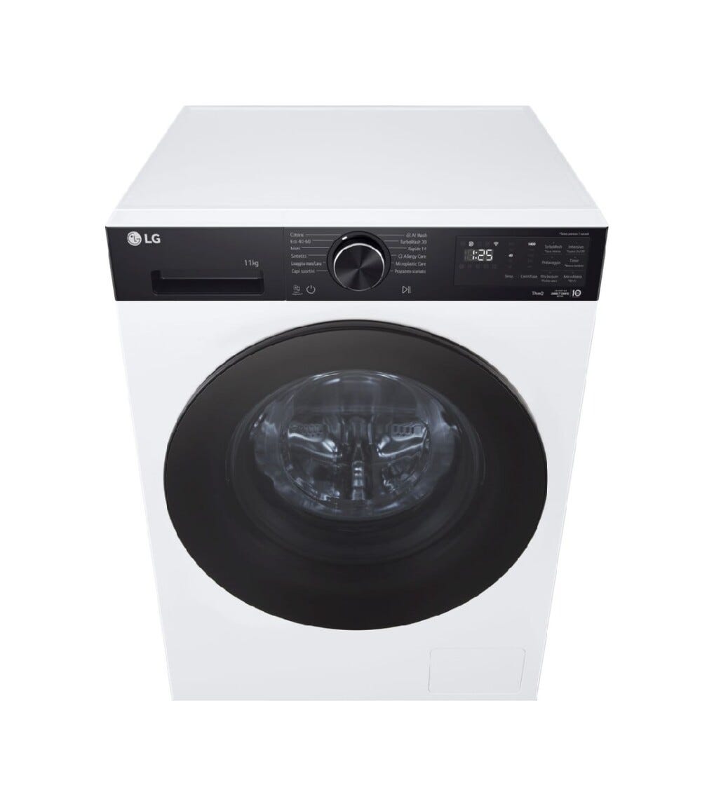 LG F4NX5011TKB X5 Lavatrice 11 kg, 1400 giri, AI Wash, TurboWash 360, Microplastic Care