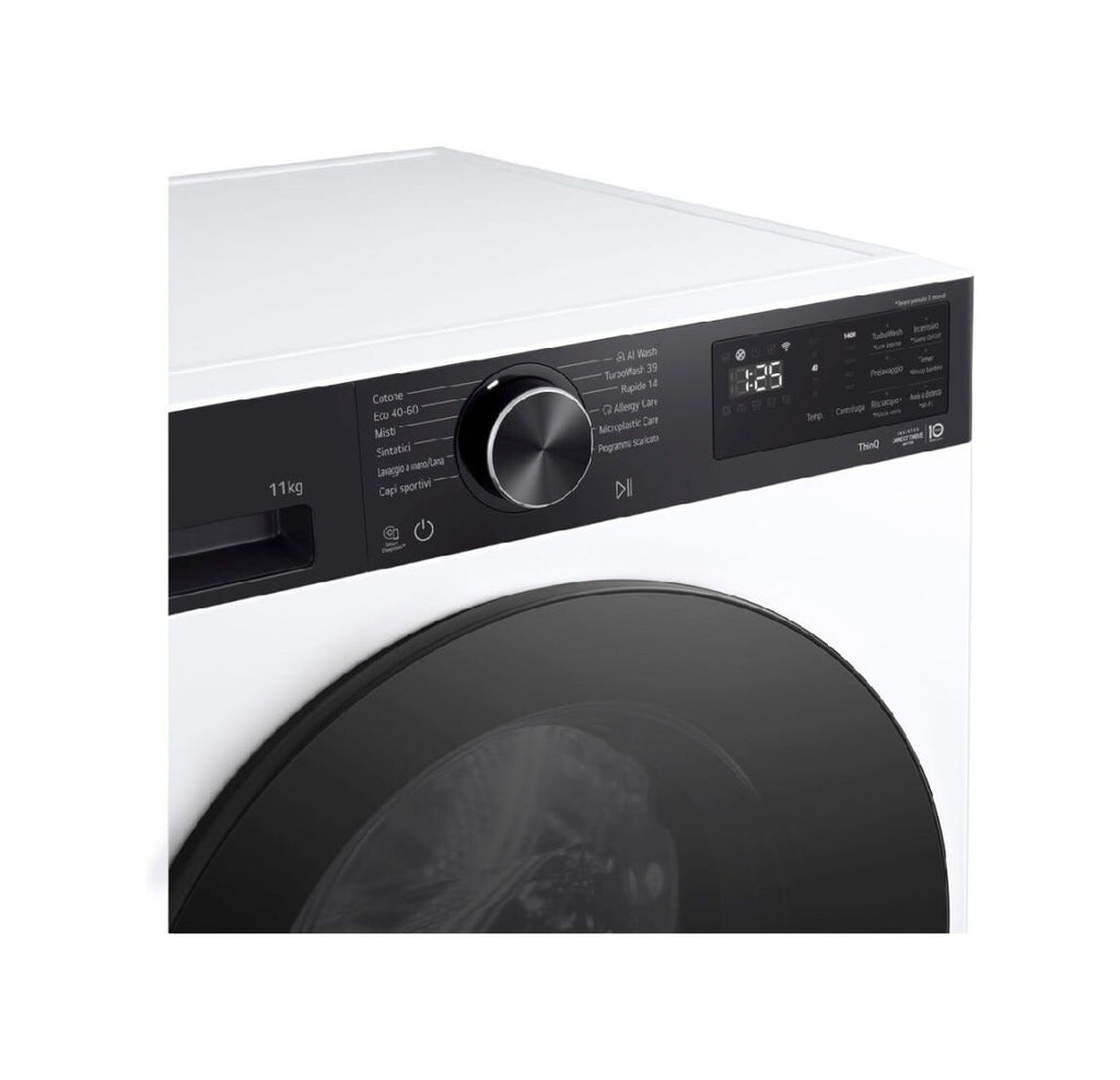 LG F4NX5011TKB X5 Lavatrice 11 kg, 1400 giri, AI Wash, TurboWash 360, Microplastic Care