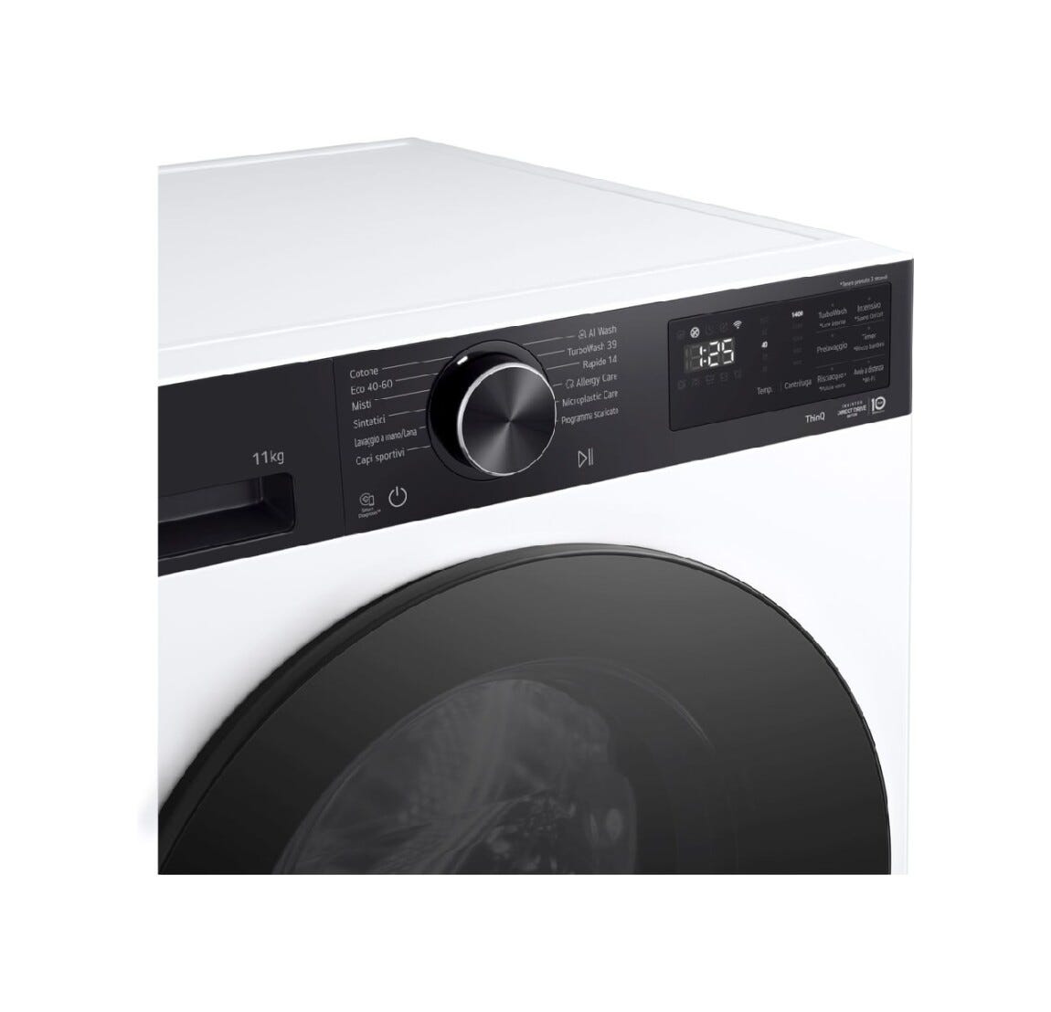LG F4NX5011TKB X5 Lavatrice 11 kg, 1400 giri, AI Wash, TurboWash 360, Microplastic Care