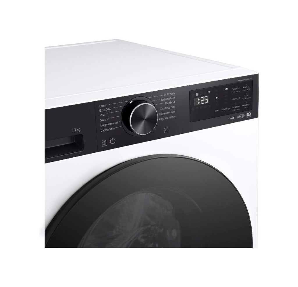 LG F4NX5009TKB X5 Lavatrice LG 9 kg, 1400 giri, AI Wash, TurboWash 360, Microplastic Care