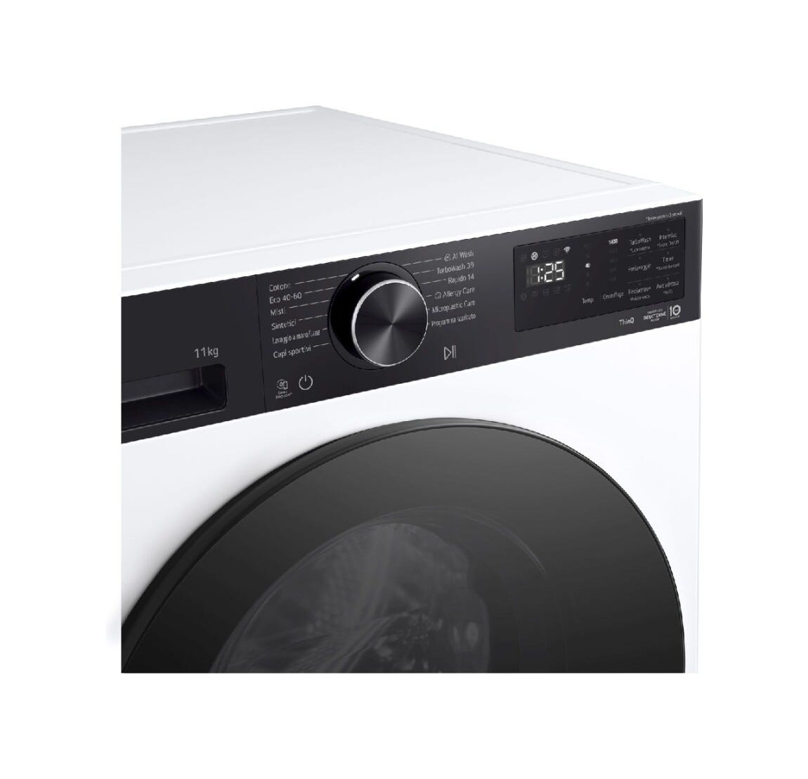 LG F4NX5009TKB X5 Lavatrice LG 9 kg, 1400 giri, AI Wash, TurboWash 360, Microplastic Care