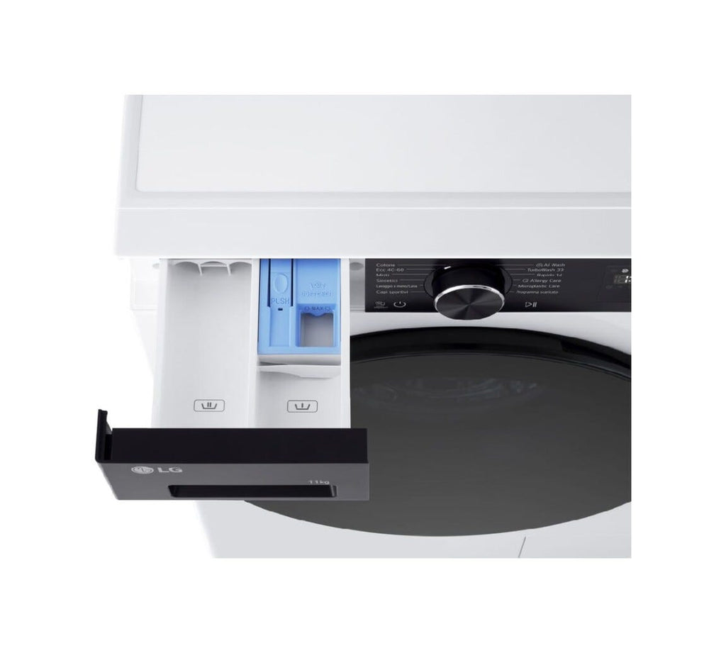 LG F4NX5009TKB X5 Lavatrice LG 9 kg, 1400 giri, AI Wash, TurboWash 360, Microplastic Care