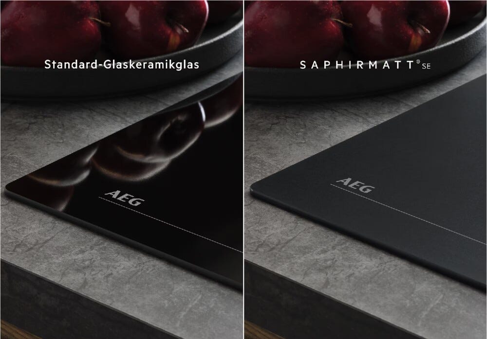 AEG OIO64A00IT serie 5000 Piano cottura a induzione cm. 60, 4 zone cottura, funzione Hob2Hood®, vetroceramica nero opaco, SaphirMatt