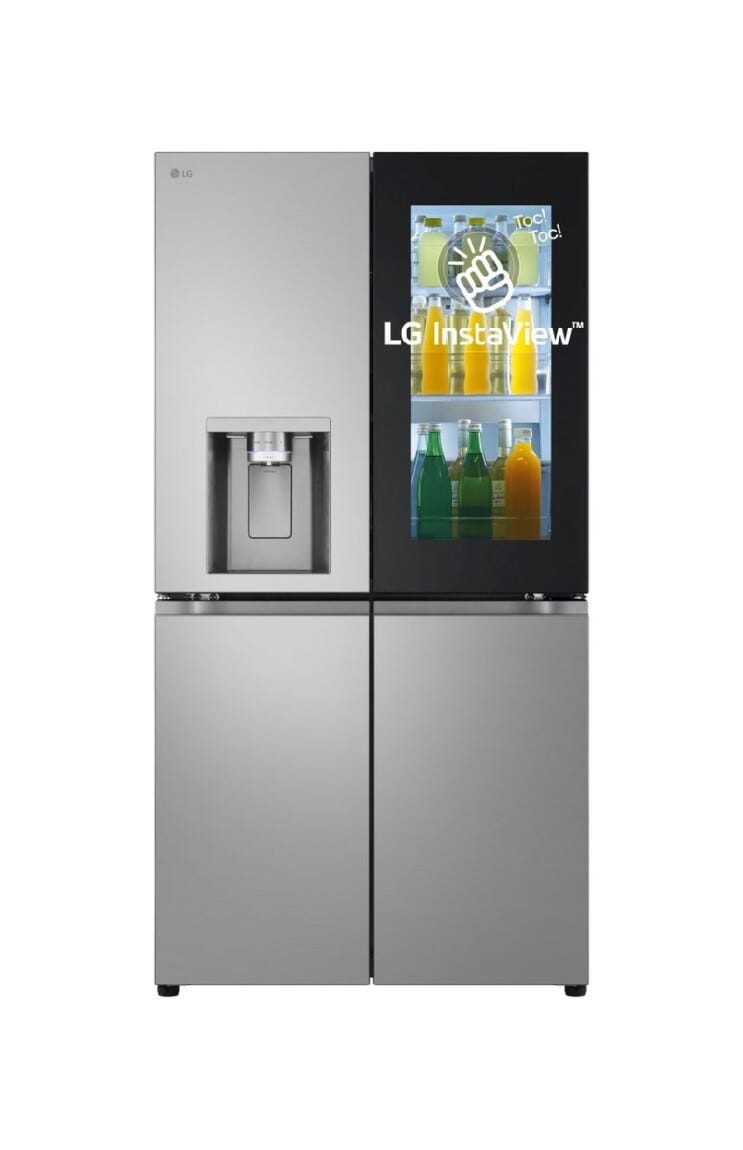 LG GMK961PY5E Frigorifero con congelatore a 4 porte, 646 l, InstaView, UVnano, Door & Linear Cooling, Wi‑Fi