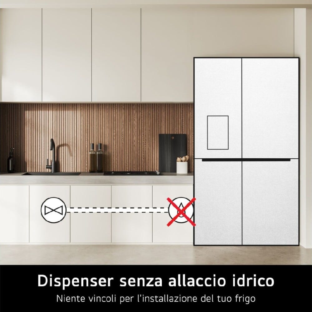 LG GMK961PY5E Frigorifero con congelatore a 4 porte, 646 l, InstaView, UVnano, Door & Linear Cooling, Wi‑Fi