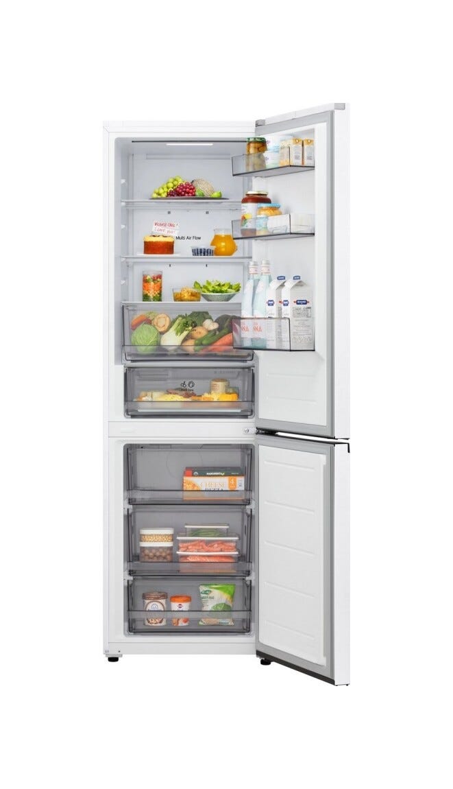 LG GBBSJ10ESW Frigorifero combinato a libera installazione, 333 L, Inverter, DoorCooling+ e LinearCooling, finitura Bianco